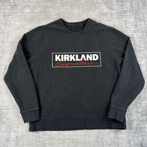 Kirkland Signature Sweatshirt Mens Large Black Pullover Costco Box Logo Hipster